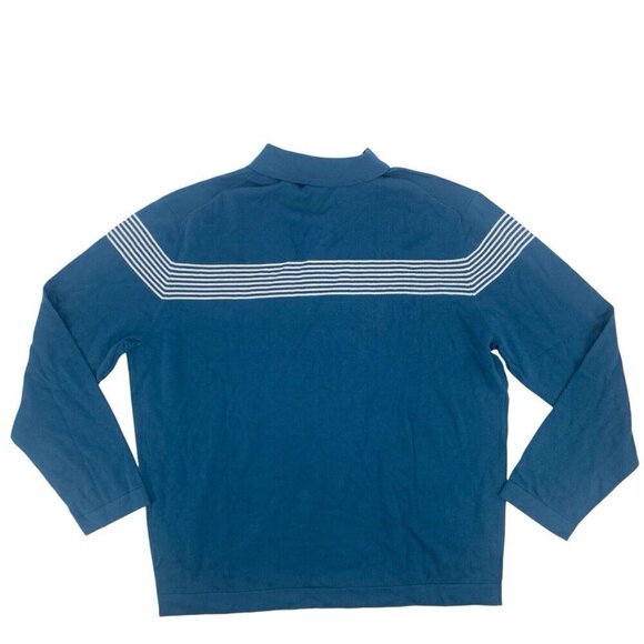 DSTRCT&ROW Sweater Mens Size XXL Collared Blue Stripe Pullover Stitchfix NWT - Picture 2 of 10
